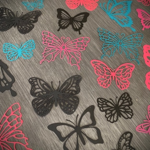 Lot de 30 pièces prédécoupées papillon ornées