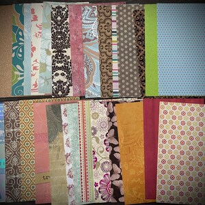 Lot de 15 papiers à motifs divers motifs papier éphémère indésirable journal scrapbooking