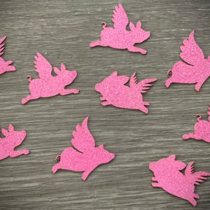 When pigs fly glitter stickers flying pig sticker set of 12 in pink glitter stock