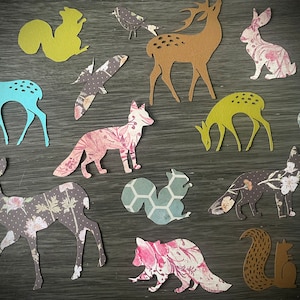 Lot de 30 silhouettes d'animaux des bois découpées à l'emporte-pièce, idéales pour la fabrication de cartes
