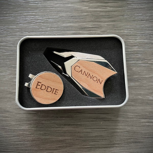 golf ball marker and divot set - personalized golf gifts for men Father’s Day golf gift Groomsman gift
