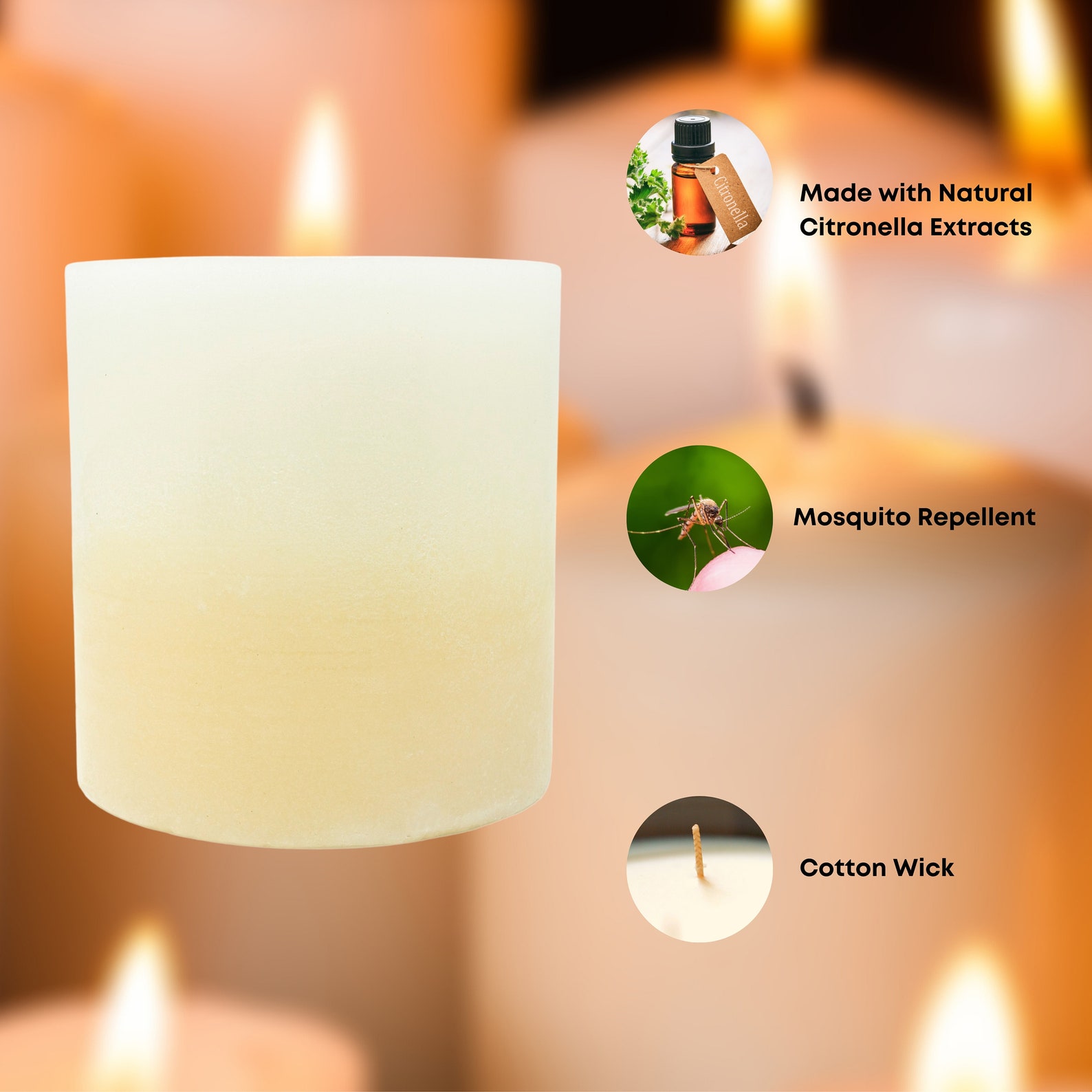 Aion Citronella Pillar Candle Lantern Large Decorative Etsy