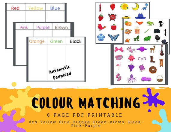 Colour Matching/sorting Printable | Etsy