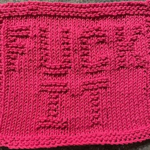 Patron de lavette F*CK IT tricoté à la main