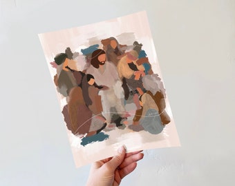 DIGITAL DOWNLOAD: Christ And The Children modern LDS art print, painting of Jesus Christ