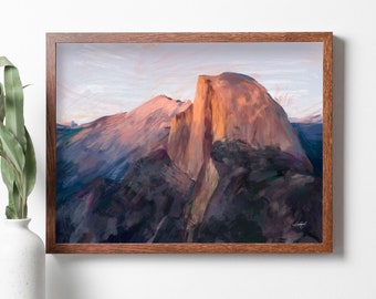 Yosemite National Park Painting, Fine Art Oil Painting, Half Dome Painting