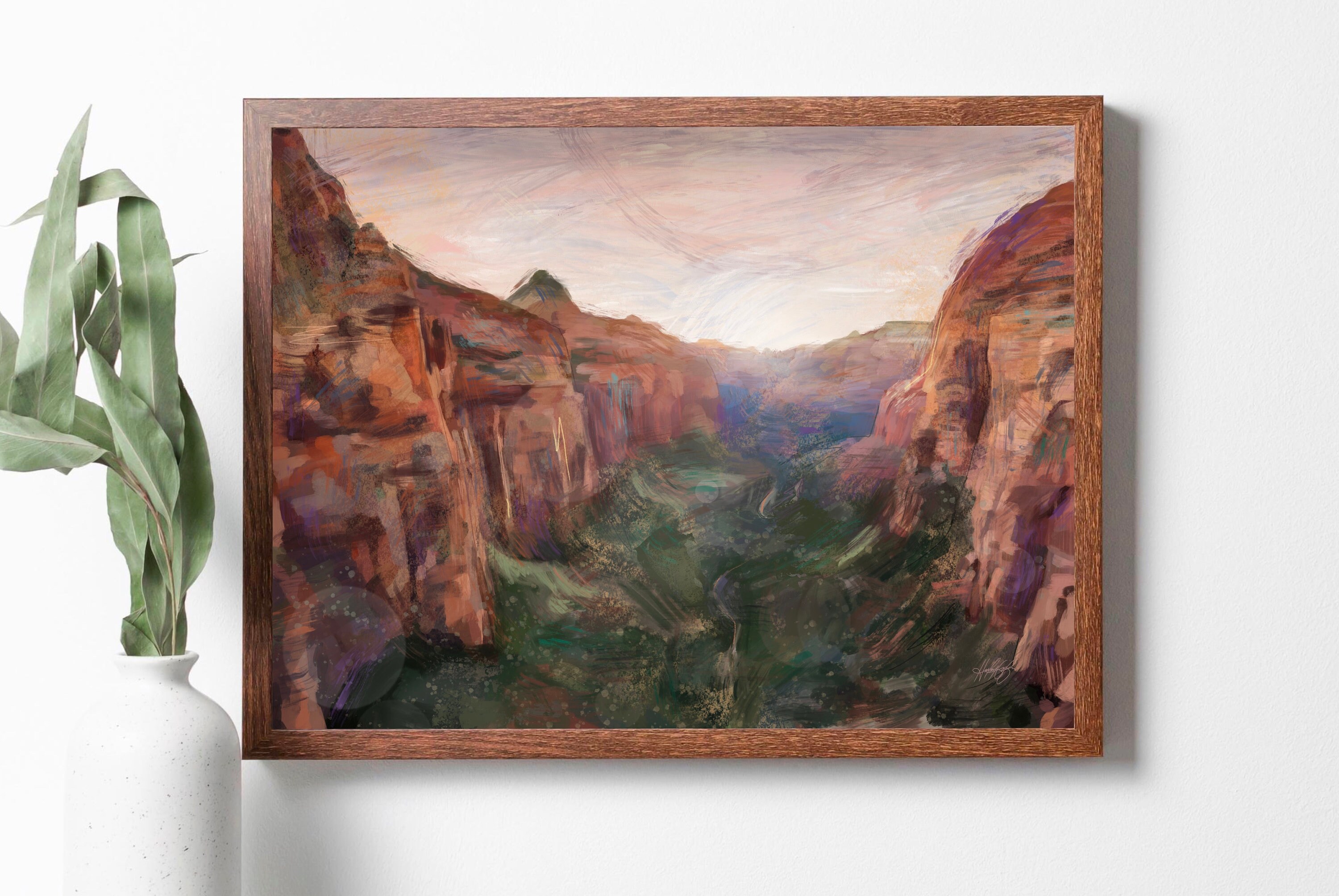 Zion National Park Painting, Fine Art Oil Painting, Angels Landing Painting