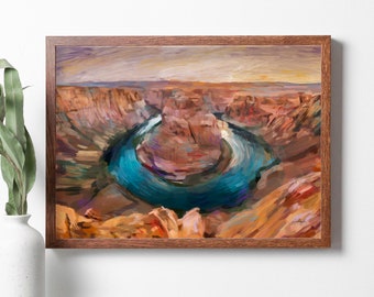 Horseshoe Bend Painting, Fine Art Oil Painting, National Parks Painting