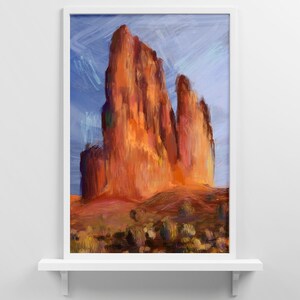 Courthouse Towers Oil Painting, Moab Utah, Arches National Park Painting