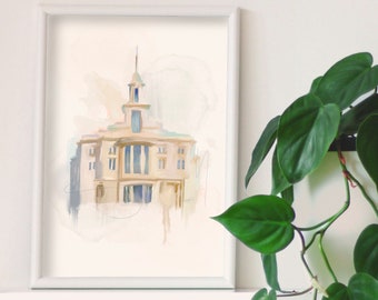 Payson Utah Temple Painting, LDS Art Print