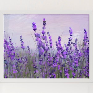 Lavender Field Oil Painting, Floral Landscape Painting, Purple Flower Painting, Flower Field Painting