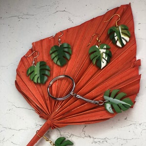 MONSTERA LEAF Keyring Polymer Clay