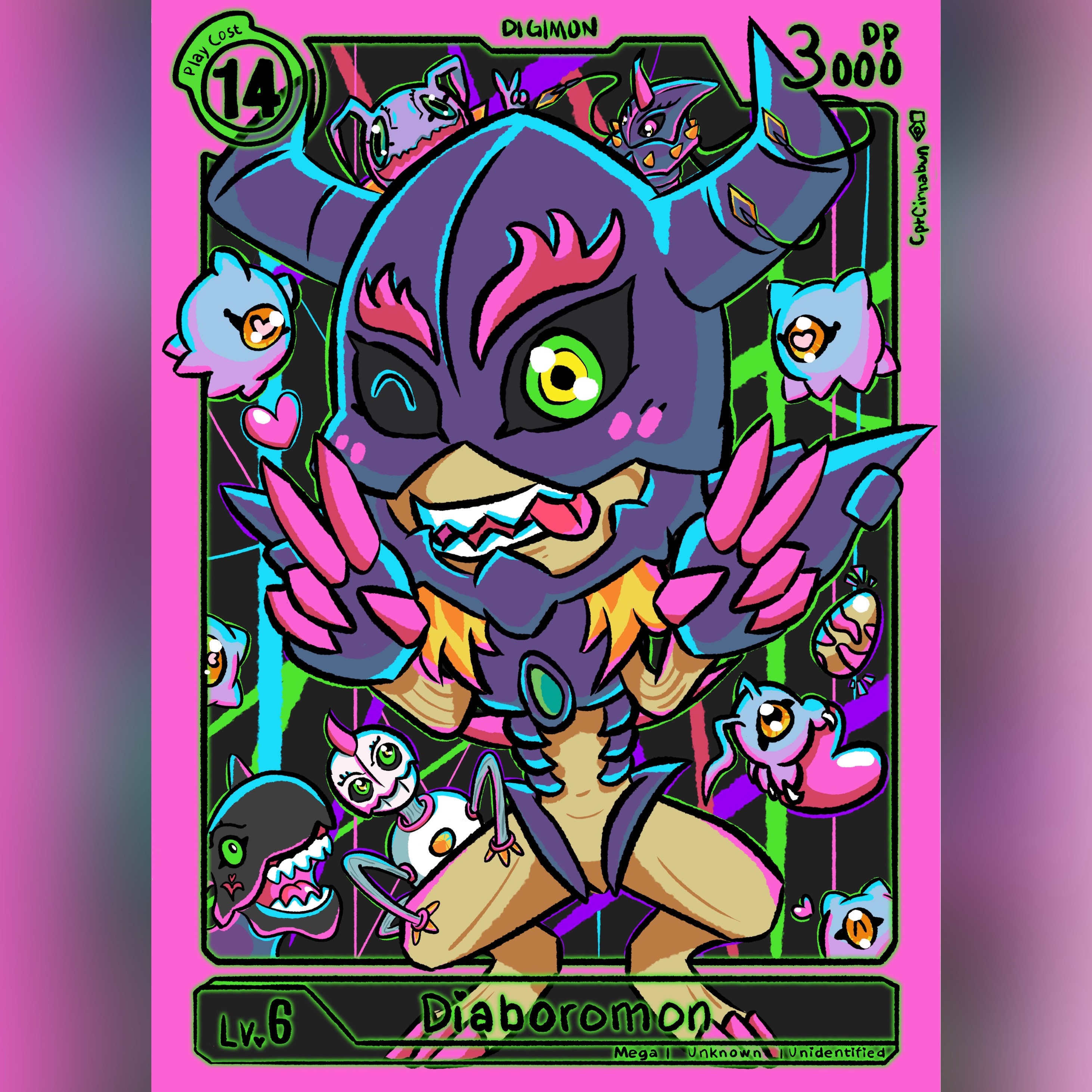 digimon card game diaboromon token TCG Tokens Chibi Diaboro Token (set of