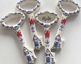Ceramic Luck Key, Evil Eye Protector - Gift - Special for Mothers Day