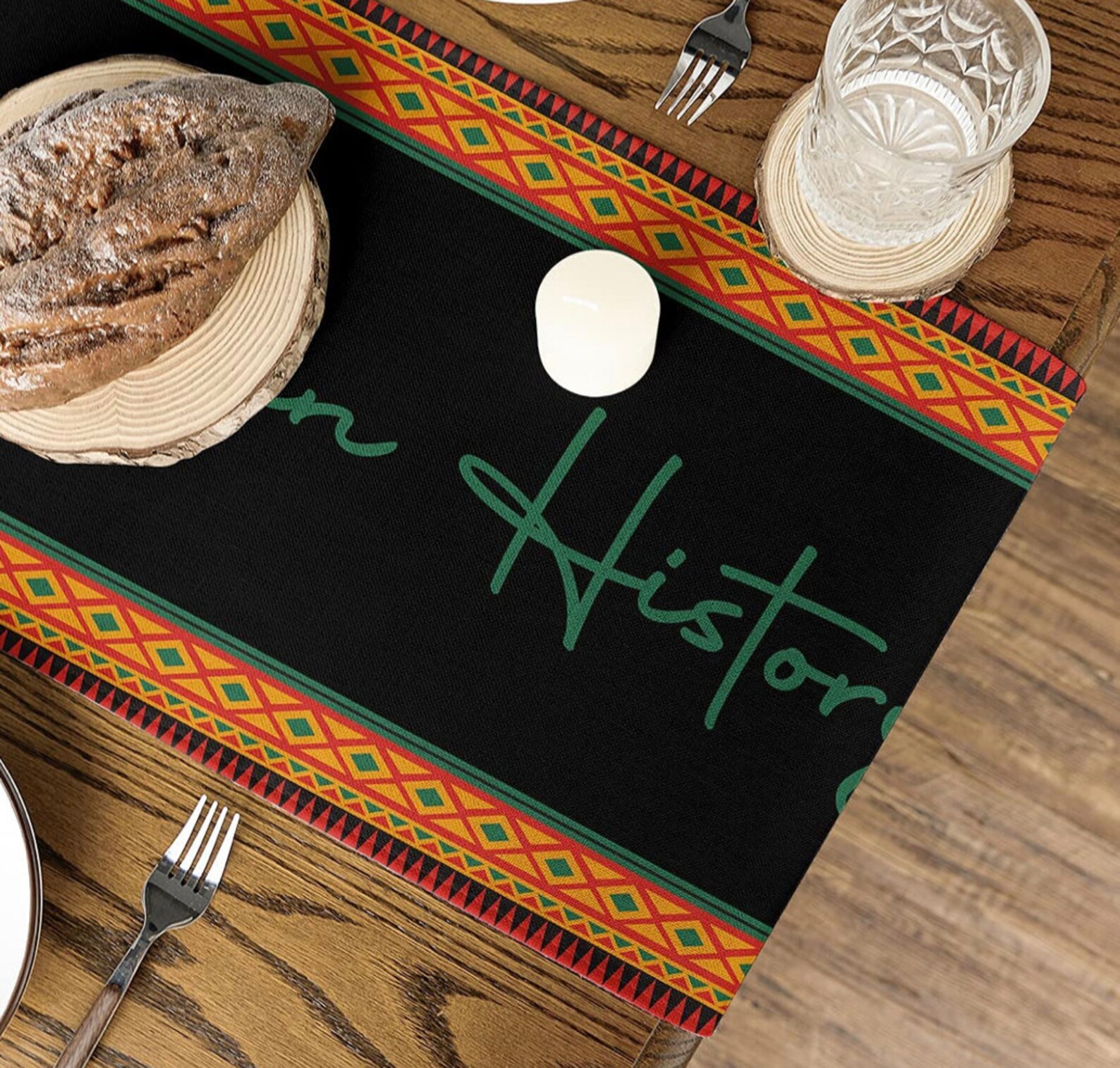 Black History Month Table Runner Freedom Pride African Map Etsy