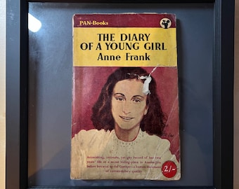 Floating Vintage Book Cover Shadow Frame Artwork Unique Modern Art Gift - Diary of Anne Frank