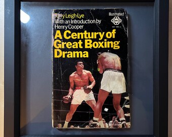 Floating Vintage Book Cover Shadow Frame Artwork Unique Modern Art Gift - A Century of Great Boxing Drama