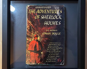 Floating Vintage Book Cover Shadow Frame Artwork Unique Modern Art Gift - The Adventures of Sherlock Holmes