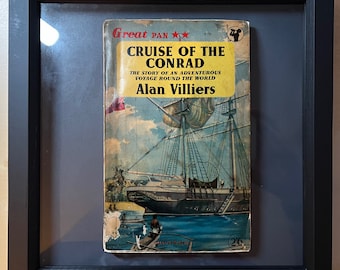 Floating Vintage Book Cover Shadow Frame Artwork Unique Modern Art Gift - Cruise of the Conrad
