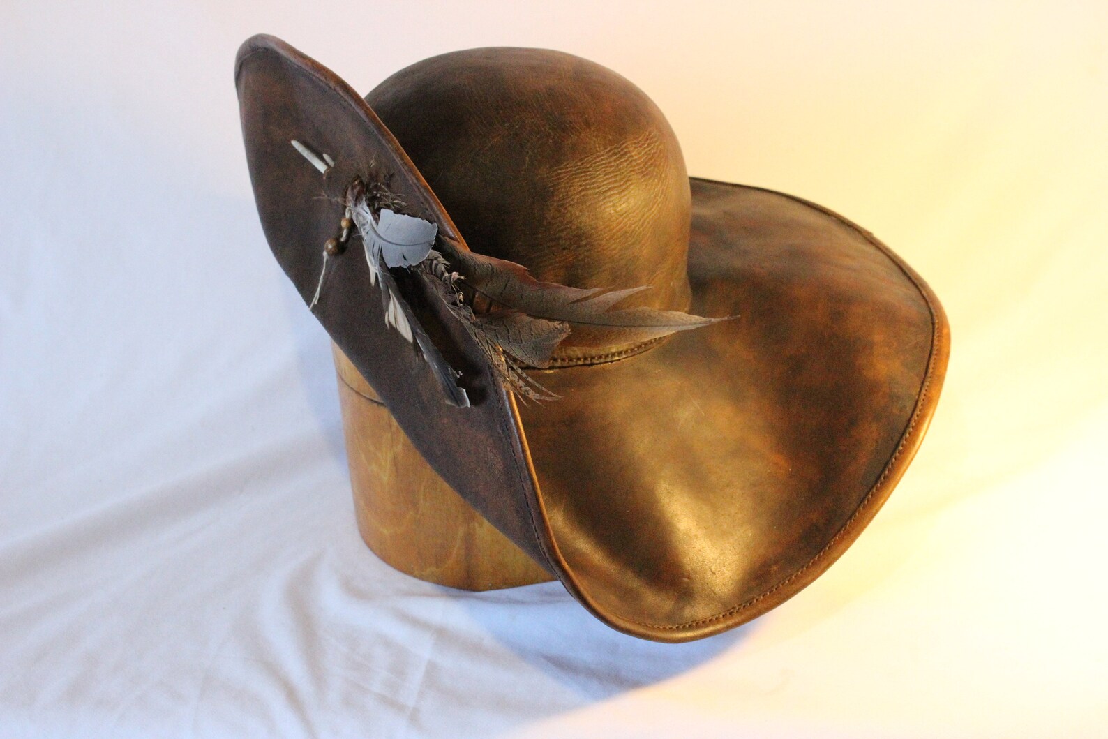 Pirate Widebrimmed Leather Hat Captain Barbossa's Hat Etsy