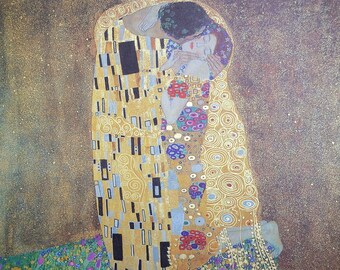 Gustav Klimt, the kiss, lithograph, offset proof, 4fbg. +Gold, limited edition from 1990