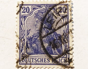 Free stamp: Germania 20 Pfennig 1906, German Empire, purple blue