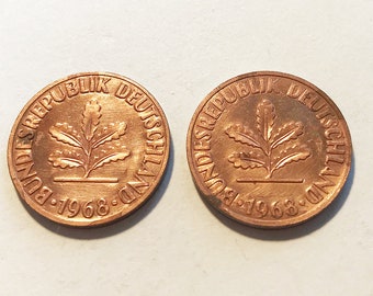 2x2 Pfennig 1968 J magnetic