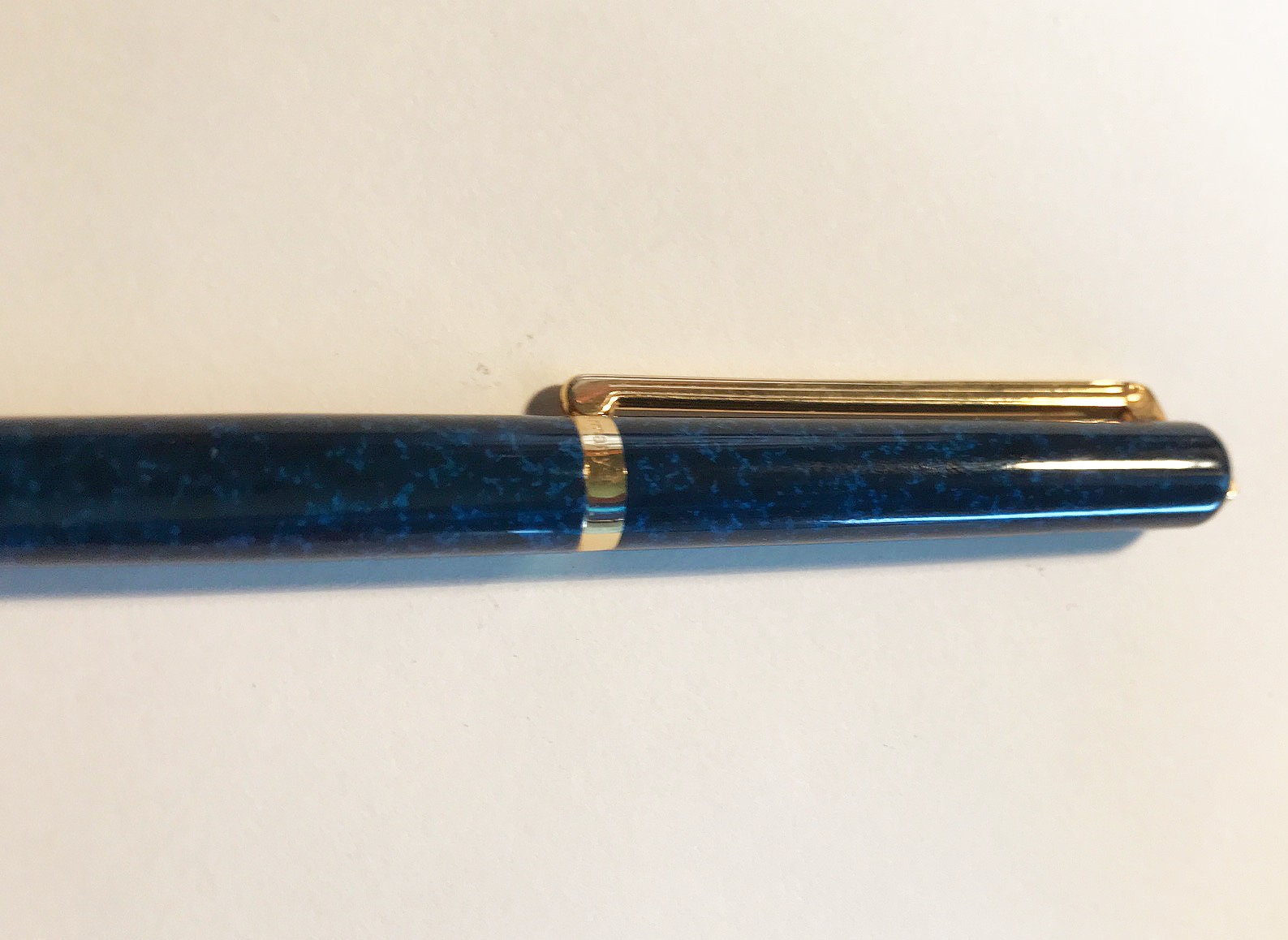 Elysee Fountain Pen 14K/585 Gold Nib Blue-marbled Unused/mint L87