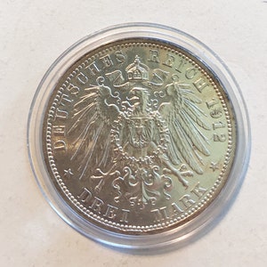 3 marks 1912, Kaiser Wilhelm II, Prussia, silver, proof
