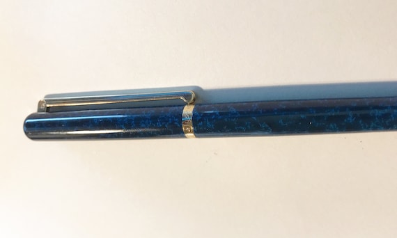 Elysee Fountain Pen 14K/585 Gold Nib Blue-marbled Unused/mint L87
