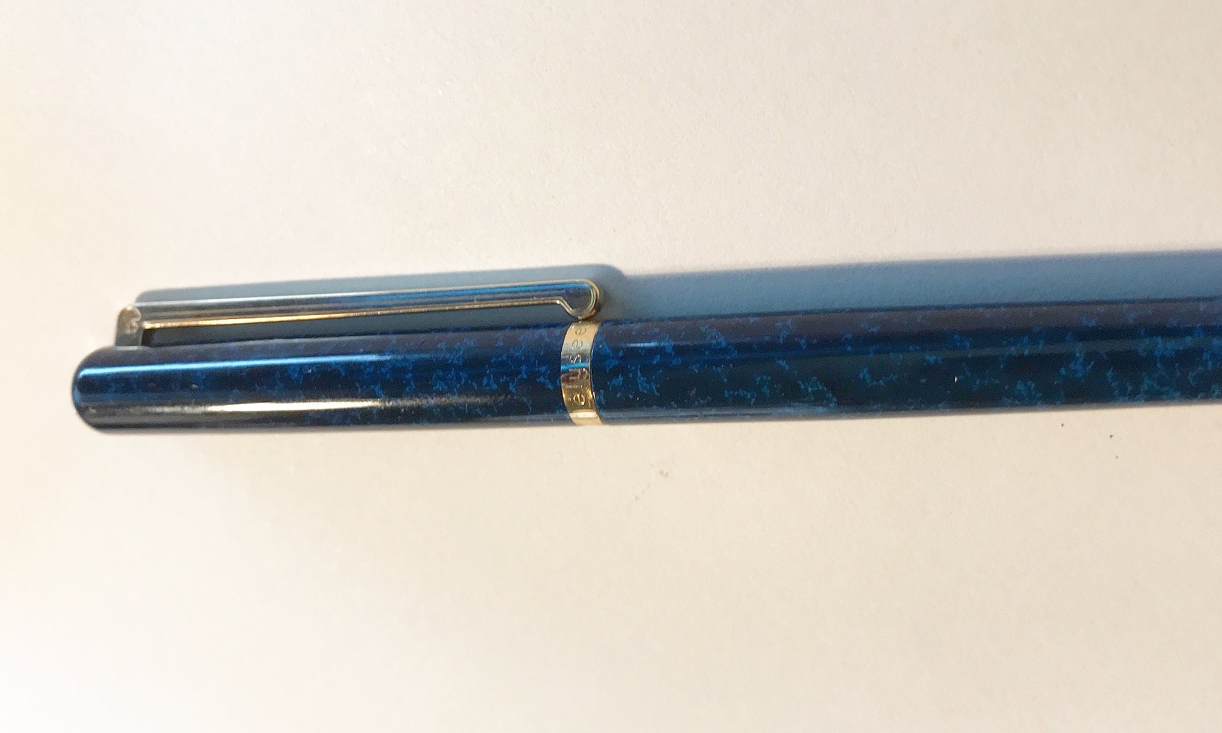 Elysee Fountain Pen 14K/585 Gold Nib Blue-marbled Unused/mint L87