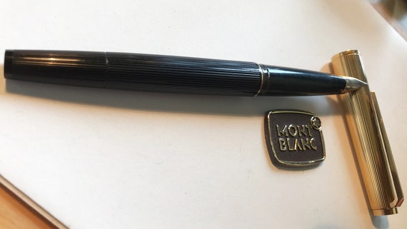 モンブラン 万年筆 No.124、ブラック、ロールゴールド、585 ペン先