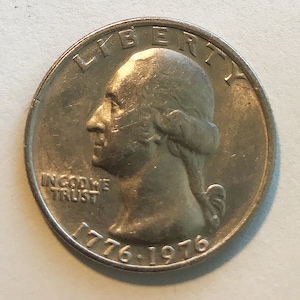Quarter Dollar Washington, silver, 1776-1976, top condition! Without mint minting!