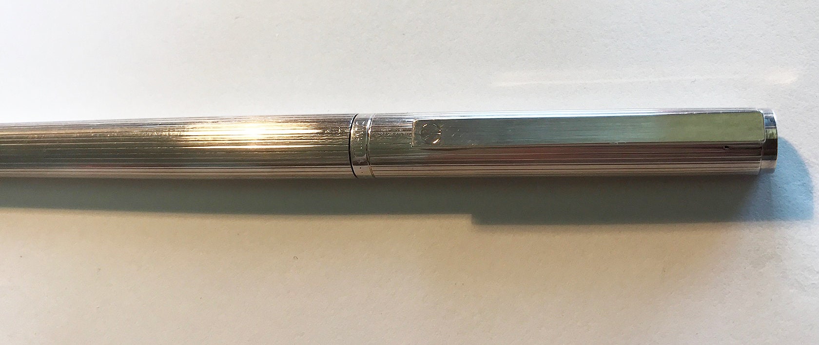 ダンヒル万年筆 14K ゴールドペン先 B、シルバー、希少展示品 1990年