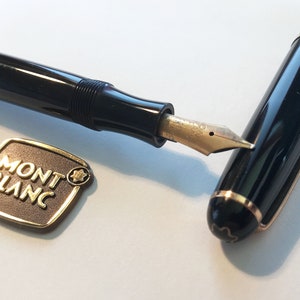 MontBlanc III Piston Filler 344G KM, black brown viewing window, 1950s
