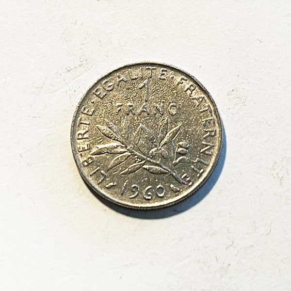 France Franc 1960 Paris Coin, Semeuse, Paris, STGL, Nickel