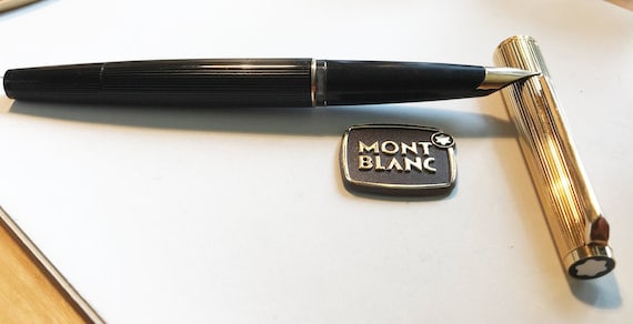 モンブラン 万年筆 No.124、ブラック、ロールゴールド、585 ペン先