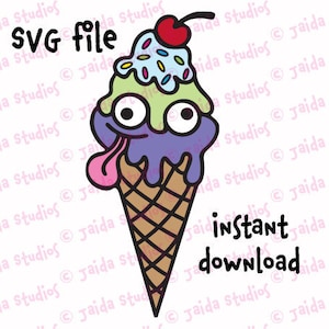 Silly Ice Cream - SVG - Digital Download