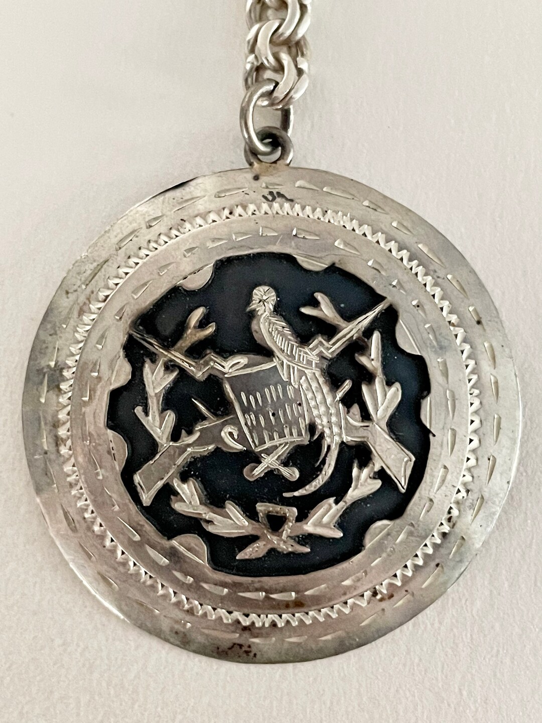 Vintage Guatemalan Quetzal 900 Silver Keychain Etsy