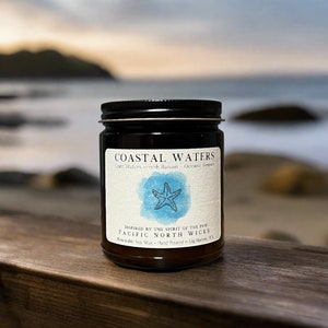 Coastal Waters Candle, Beach Candle, Ocean Candle, Beach Vibes, Coastal Decor, Summer Candle, PNW Coast, 8 oz Soy Candle, Spa Aromatherapy