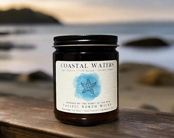Coastal Waters Candle - Beach Candle, Ocean Candle, Beach Vibes, Coastal Decor, Summer Candle, PNW Coast, Soy Wax