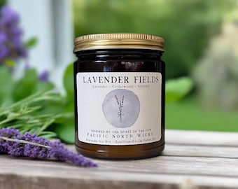Lavender Cedarwood Soy Candle - Essential Oil Infused, Spa Gift, Clean Burning Soy Wax