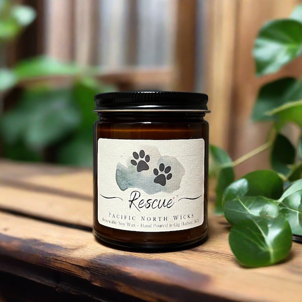 Animal Rescue Candle, Donates to Charity, Candles for a Cause, Rescue Dog Gift, Rescue Cat Gift, Gift that Gives Back, Soy Wax, Non Toxic
