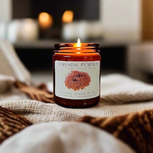 Fall Scented Candles, Autumn Candles, Thanksgiving Hostess Gift, Fall Gift Giving, Cozy Fall Vibes, Fall Decor, Soy Wax, 8oz, Handmade in WA