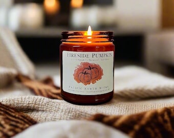 Fall Scented Candles, Autumn Candles, Thanksgiving Hostess Gift, Fall Gift Giving, Cozy Fall Vibes, Fall Decor, Soy Wax, 8oz, Handmade in WA