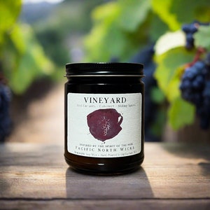 Vineyard Candle, Wine Candle, Wine Lover Gift Idea, Hostess Gift, Luxury Fragrance, Fall Candle, Housewarming Wine Gift, Natural Soy Wax