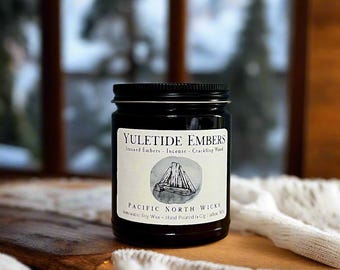 Yuletide Embers Candle, Fireside Holiday Candle, Christmas Campfire Candle, Cozy Winter Candle, Crackling Incense, Seasonal Soy Candle, 8 oz