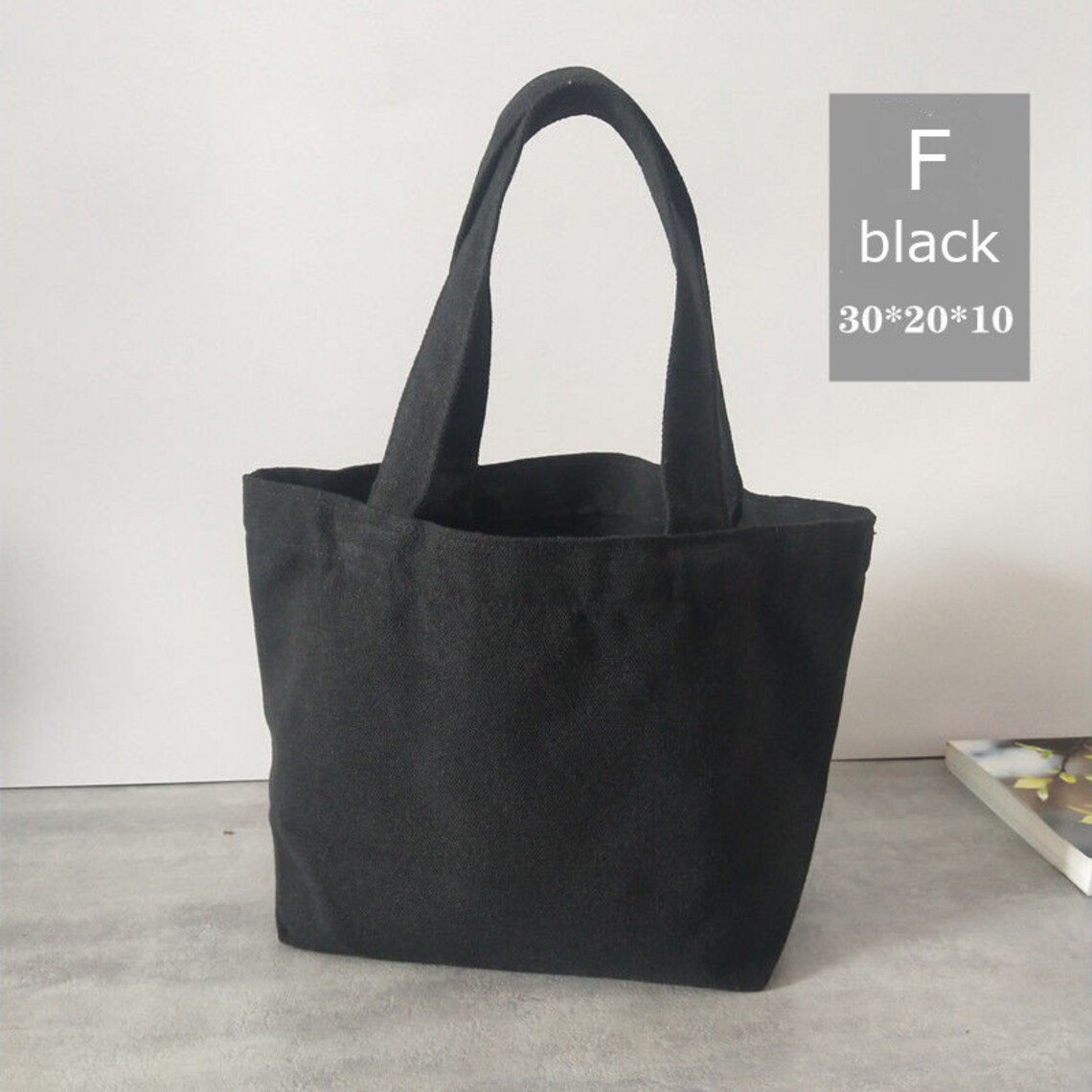 Plain canvas tote bags Natural and black multisize Eco Etsy