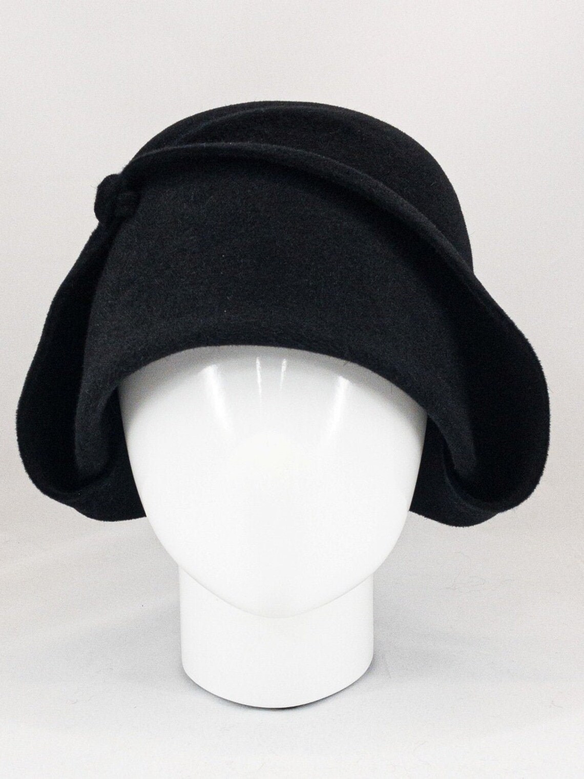 Black Cloche Hat Winter Hats for Women Wool Felt Hat Wool Etsy