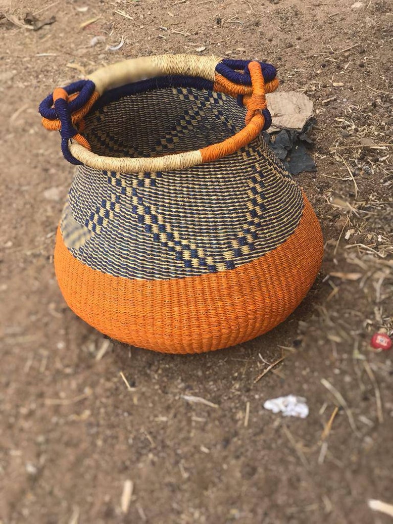 Bolga Basketlarge Basket African Market Basket Bolgatanga Etsy